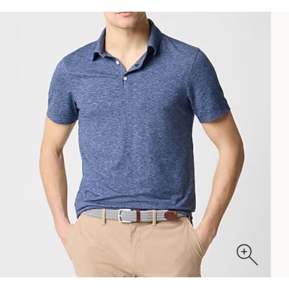 J. Crew Performance polo shirt size M heathered gray/green 20.5" P2P retail $50 - Picture 3 of 7
